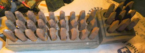 Vintage steel 3/16&#034; inch stamp letter &amp; number punch set ,w box bottom,36 lot for sale