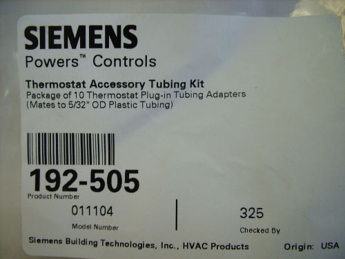 Siemens powers controls - thermostat tubing kit 192-505 / 011104 *nos* for sale