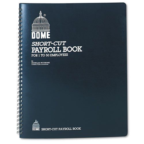 Payroll Record, Single Entry System, Blue Vinyl Cover, 8 3/4 x11 1/4 Pages