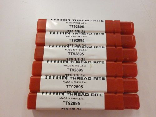 6pc) 3/8-24 H7 THREAD ROLL FORM PLUG TAP TIN COATED TITAN USA TT92895 TT122