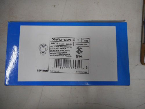 Leviton Multi Technology Occupancy Sensor Cat #OSW12-M0W  Wall Mount White (NIB)