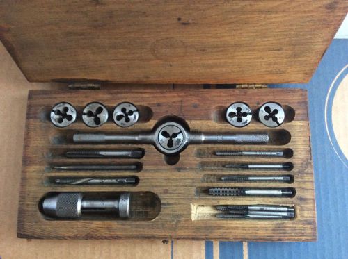 Button Die Screw Plate GTD Greenfield Tap &amp; Die Set in Wood Case Endfield, Mass.