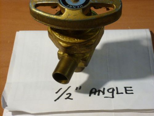 HENRY  #6474, PACKLESS REFRIGERANT VLV 1/2&#034; ANGLE  FREE SHIP.