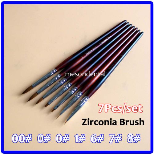 7pcs Dental Lab Finest Sable Porcelain Ermine Brush Zirconia Pen Kus