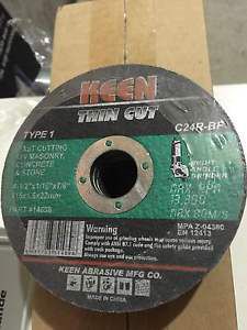 Keen #14695, 4-1/2&#034;X1/16&#034;X7/8&#034; Masonry Cut Off Wheels, 10 pack