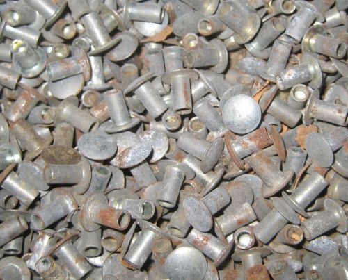 Approx 4 lb Surplus Steel Semi- Tubular Rivets Oval Brazier Head 3/16&#034; x 11/32 &#039;