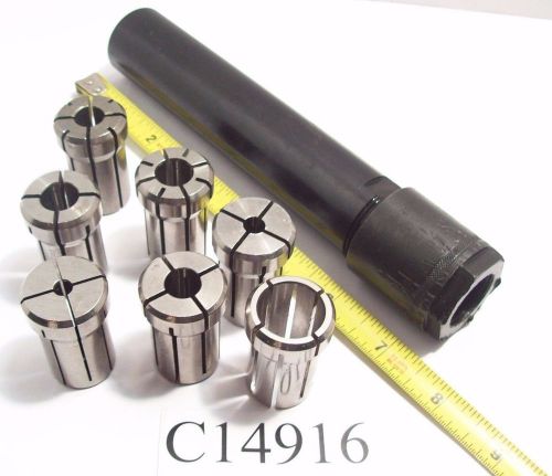 Nice da 180 set w/ 7 da180 collets and 1-1/4&#034; dia. shank extension chuck c14916 for sale