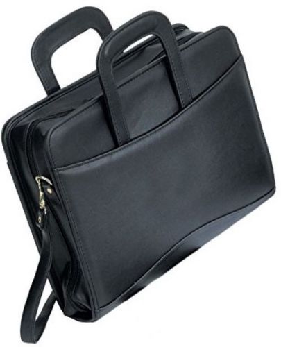 Bellino Executive Leather Zip-Around Binder Briefcase Padfolio, 3 Ring, Black