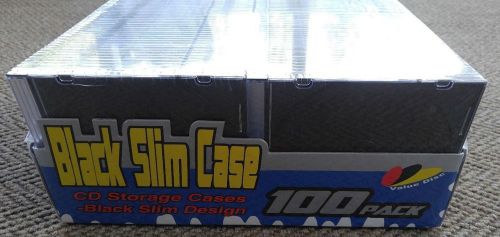 Black Slim Case CD Storage Cases 100 pack Sealed New