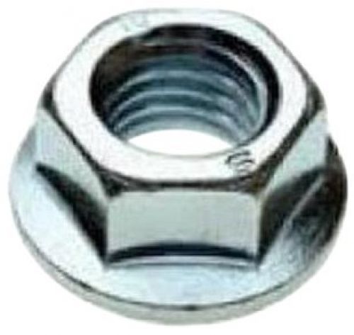 Grade 2 steel hex flange nut, zinc plated finish, self-locking serrated flange, for sale