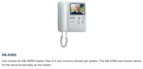 Aiphone kb-3hrd audio/video sub-master station w/ handset &amp; tilt camera control for sale