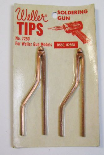 NEW Weller Soldering Gun Pack of 2 Tips No.7250 for Gun Models D550,8250A NOS