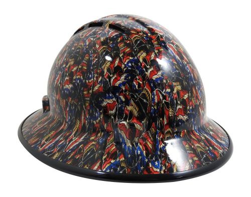 Custom Hydro Dipped VENTED Full Brim Hard Hat in American Deadhead - Made in USA