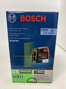 NEW BOSCH GLL40-20G 40&#039; Self Leveling Cross Line Laser W/ VisiMax Green Beam