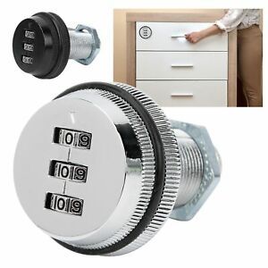 3 Digit Combination Password Cabinet Lock Zinc Alloy for Drawer Locker Door Home