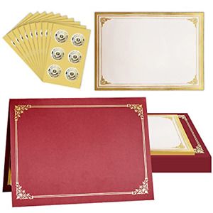 SUNEE Certificate Kit 60 Packs, Burgundy Certificate Holders &amp; Letter Size &amp; and