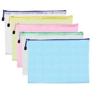 A4 Clear Zip Bag Document Filing Folder Paper Archive Zipped File Storage