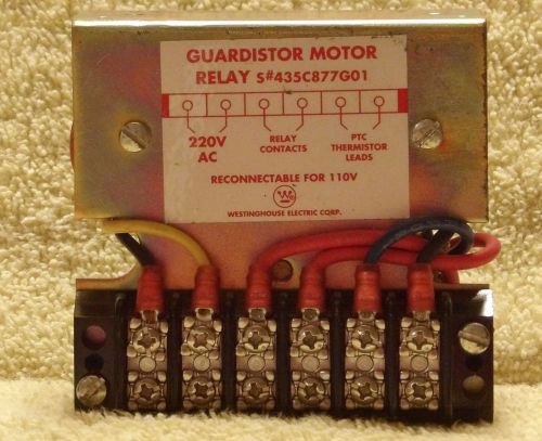 Westinghouse Guardistor Motor Relay   S#435C877G01, 220v, reconnectable for 110
