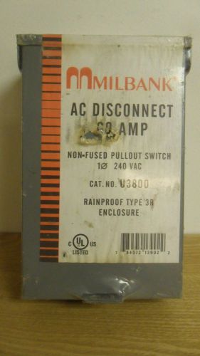 Milbank u3800, 60 amp, 3r, non fused pullout for sale