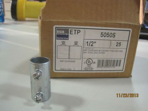 34 PCS  Steel 1/2 Inch EMT SET SCREW COUPLING ,ZINC PLATED New EGS 5050S ETP