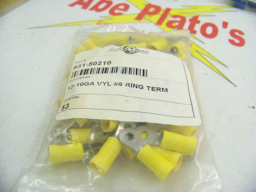 Autogear 931-50210 12-10GA VYL #6 Ring Term, Yellow Stakon Connector, 53 pcs