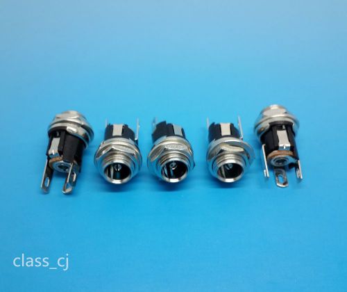 5pcs 5.5 x 2.1mm DC Power Female Jack Panel Mount Connector 3pins