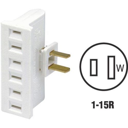 Leviton 002-69W Swivel Triple Tap-WHT SWIVEL TAP