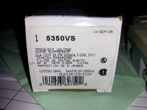 COOPER 5350WS NIB 20A 125V TRANS VOLT SURGE SUPP  #A25 PIC SHOWS V BUT SHIP W