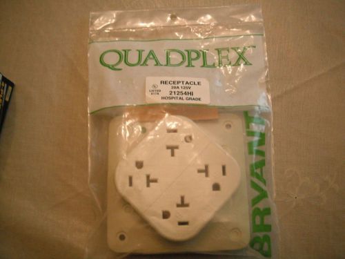 Bryant Quadplex Receptacle Hospital grade  Ivory    #21254HI