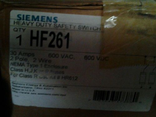 Siemens 30 Amp Disconnect HF261 600 V Type 1 Enclosure ***