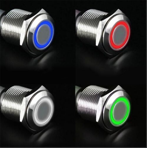 12V 16mm Car Boat DIY Push Power Button LED Angel Eye Switch Latching Metal Hot