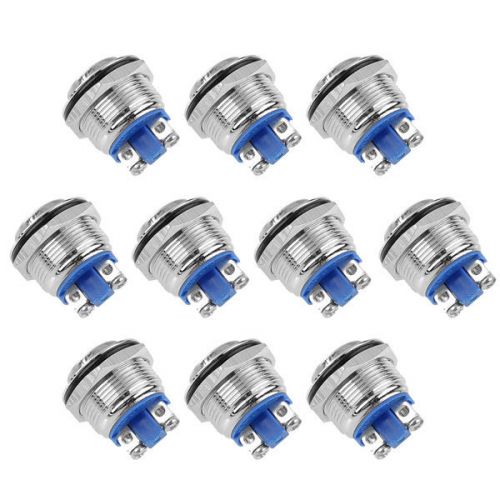 10pcs 19mm Push Button Momentary Start Horn Button Switch High Flush For DIY