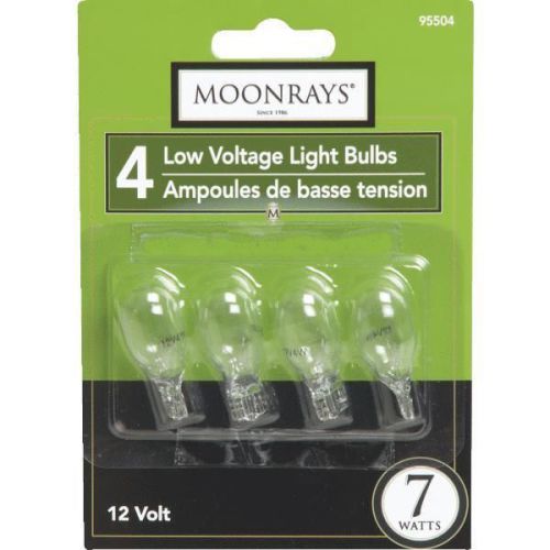 Woods Ind. 95504 Landscape Low Voltage Light Bulb-7W WDG BASE 4PK CLR BULB