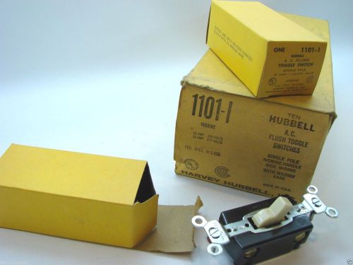 (10) Hubbell 1101-I Single Pole Switch Ivory 120/277 15A Fed. Spec.WS896 b83