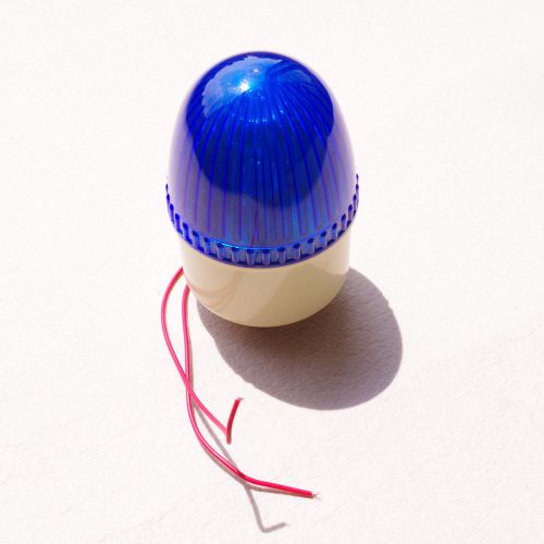 12vdc blue mini beacon warning signal light lamp spiral fixed for sale