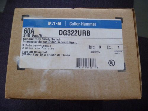 NEW! Electric panel DG322URB 60A 240 Vac/V General Duty Safety Switch Eaton NIB