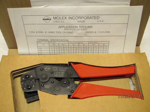 MOLEX EDP # 11-01-0185, A 22-24 AWG, B 26-30 AWG CRIMPERS, ENG # CR2262C