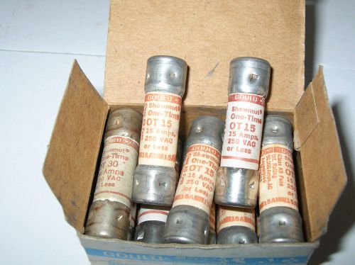 10 gould shawmut fuses ot15 amp 15a 250v silver plated  3 for sale