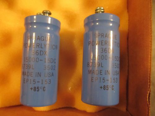 Sprague Powerlytic 36DX 15000UF 15DC EP15-153 Capacitor X 2