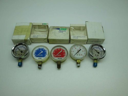 LOT 5 LINDE ASSORTED PRESSURE GAUGE 10-400 5-200 0-100 -30-30 PSI D396372