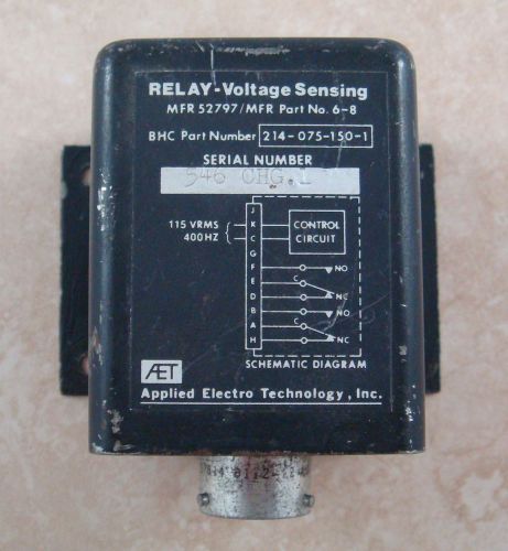 Vintage Relay Voltage Sensing AET Applied Electro Technology 52797/6-8
