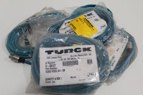 LOT 5) TURCK Cordset M12 Micro Pin Male / RJ45 Plug Shielded 5m RSS RJ45S 841-5M