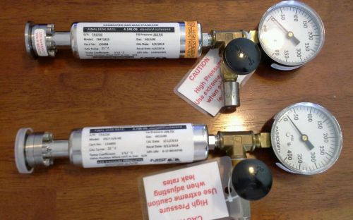 Lot of 2 vacuum technologies vti vslt-5/6-he &amp; f8473325 leak rate calibrators for sale