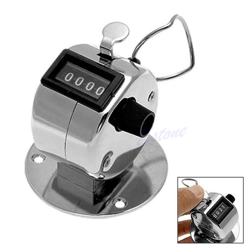 4 Digit Number Tally Chrome Mechanical Clicker Handheld Digital Counter Golf