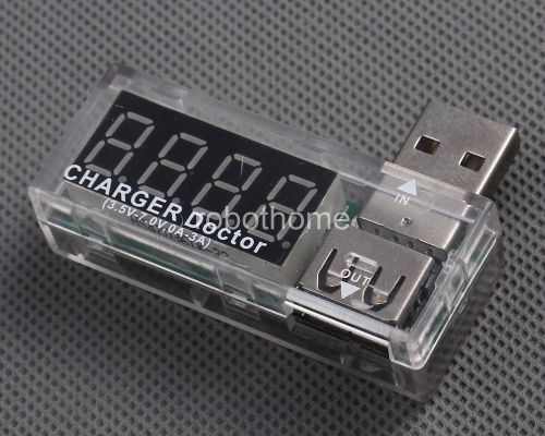 Stable translucent usb current tester 3.5v-7v detector ampere meter 0a-3a for sale