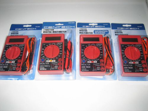 Lot of 4 Cen-Tech Multimeter Digital Volt Ohm Am Meter 7-Function Volt Amp Meter