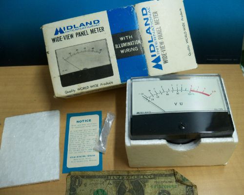 NOS NEw Old Stock Midland V U Panel Meter -20 to +3    23-725