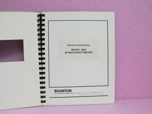 Boonton manual 4200 rf microwattmeter instruction manual w/schematics for sale