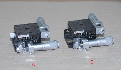 Optosigma X Y Linear stage 40x40 mm With Side micrometer,lot of 2