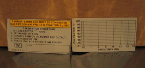 Agilent HP 8481A Power Sensor Labels New Old Stock